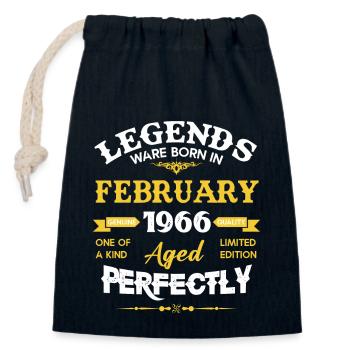 Vintage Aged To Perfection February 1966 - Closable cotton gift bag (14x20cm) - navy - Front