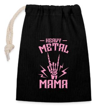 Heavy Metal Mama Musik Band Genre - Verschließbarer Geschenkbeutel aus Baumwolle (14x20cm) - Schwarz - Vorne