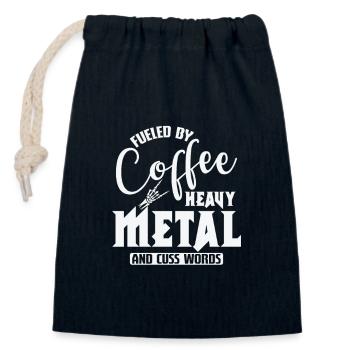 Fueled by Coffee Heavy Metal and cuss Words - Verschließbarer Geschenkbeutel aus Baumwolle (14x20cm) - Navy - Vorne