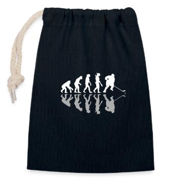 Human Evolution Ice Hockey Player Goalie Stick - Verschließbarer Geschenkbeutel aus Baumwolle (14x20cm) - Navy - Vorne