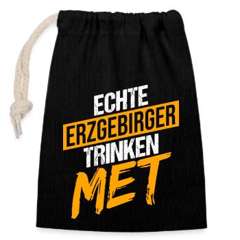 Erzgebirge Met Bier Honig - Verschließbarer Geschenkbeutel aus Baumwolle (14x20cm) - Schwarz - Vorne
