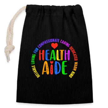 Cool Squad School Assistant Principal Health Aide - Verschließbarer Geschenkbeutel aus Baumwolle (14x20cm) - Schwarz - Vorne