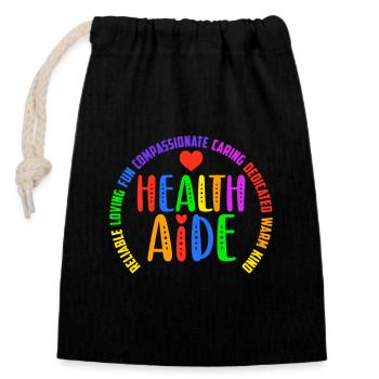Fun Squad School Assistant Principal Health Aide - Verschließbarer Geschenkbeutel aus Baumwolle (14x20cm) - Schwarz - Vorne