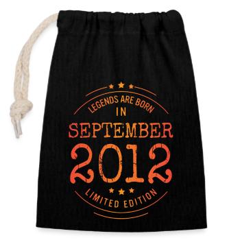 Anniversaire Septembre 2012 Edition Limitée Millésime - Sac cadeau en coton avec cordon (14 x 20 cm) - noir - Devant