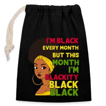 black history month funny - Verschließbarer Geschenkbeutel aus Baumwolle (14x20cm) - Schwarz - Vorne