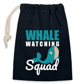 Whale Watching Humpback Blue Whale Cetacean - Closable cotton gift bag (14x20cm) - navy - Front