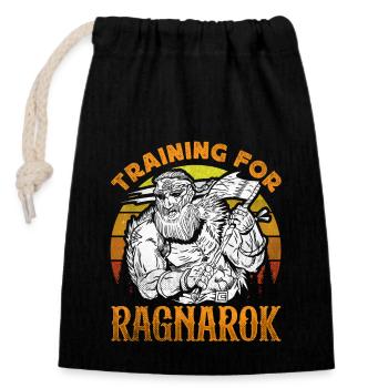 Bodybuilding - Training for ragnarok - Closable cotton gift bag (14x20cm) - black - Front