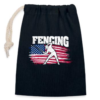 Fechtkunst Schwertkämpfer USA Fechter Amerikanisch - Verschließbarer Geschenkbeutel aus Baumwolle (14x20cm) - Navy - Vorne