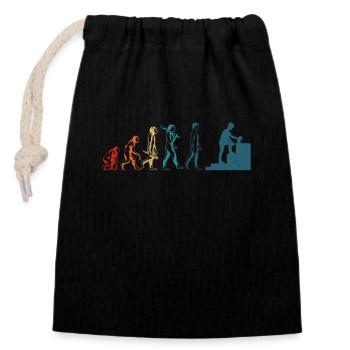 Evolution du finisseur de béton Drôle de travailleur du béton - Sac cadeau en coton avec cordon (14 x 20 cm) - noir - Devant