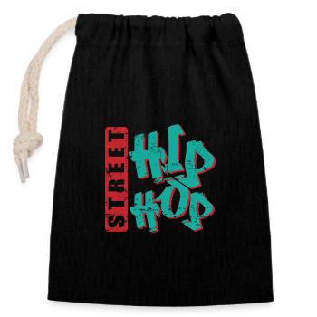 Street Hip Hop Music Genre Rap Graffiti - Closable cotton gift bag (14x20cm) - black - Front