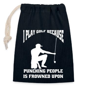 Golf Golfschläger Golfspielerin Spruch Golfball - Verschließbarer Geschenkbeutel aus Baumwolle (14x20cm) - Navy - Vorne