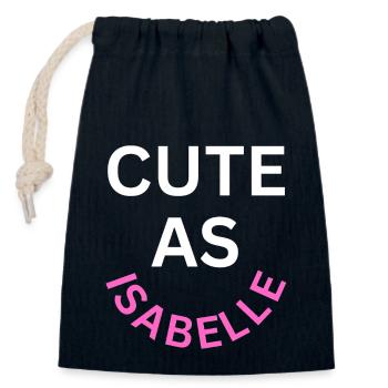 Cute as Isabelle Name - Closable cotton gift bag (14x20cm) - navy - Front