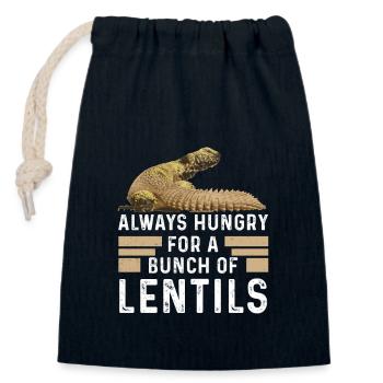 Uromastyx Always Hungry Funny Dabb Lizard - Closable cotton gift bag (14x20cm) - navy - Front