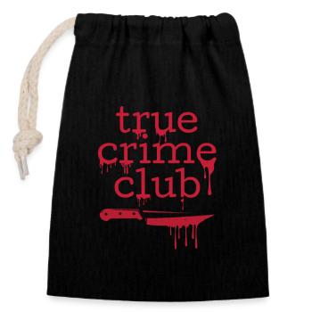 True Crime Club - Verschließbarer Geschenkbeutel aus Baumwolle (14x20cm) - Schwarz - Vorne