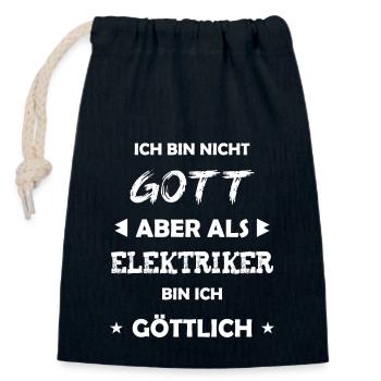 Elektriker Geschenk Spruch - Verschließbarer Geschenkbeutel aus Baumwolle (14x20cm) - Navy - Vorne