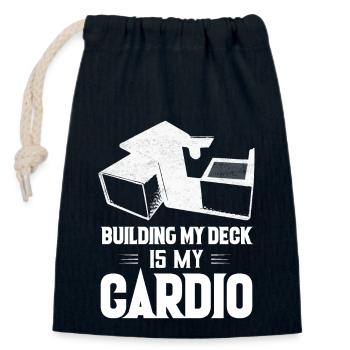Construire mon deck est mon cardio drôle TCG trading ca - Sac cadeau en coton avec cordon (14 x 20 cm) - bleu marine - Devant