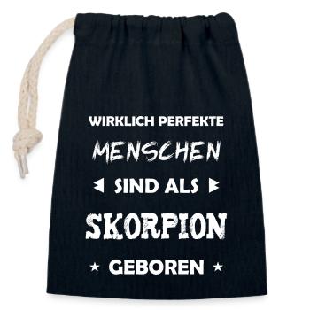 Skorpion Sternzeichen Geschenk - Verschließbarer Geschenkbeutel aus Baumwolle (14x20cm) - Navy - Vorne