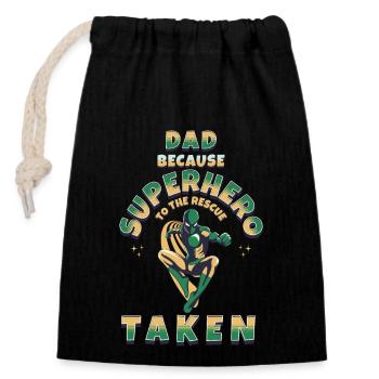 Dad because superhero is already taken - Sac cadeau en coton avec cordon (14 x 20 cm) - noir - Devant