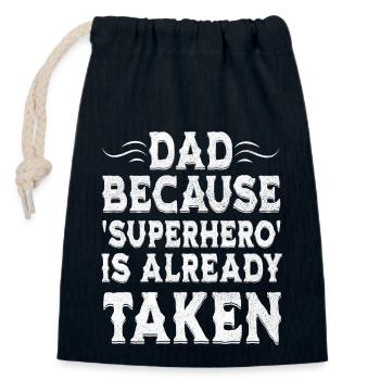 Dad because superhero is already taken - Sac cadeau en coton avec cordon (14 x 20 cm) - bleu marine - Devant
