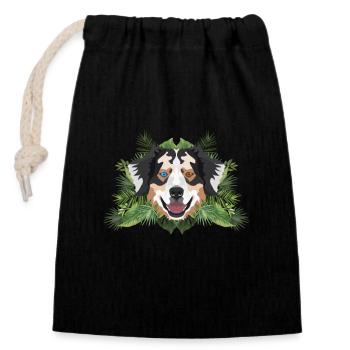 Tropical Australian Shepherd - Verschließbarer Geschenkbeutel aus Baumwolle (14x20cm) - Schwarz - Vorne