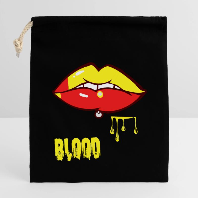 piercing & sang Sac cadeau en coton avec cordon (14 x 20 cm)