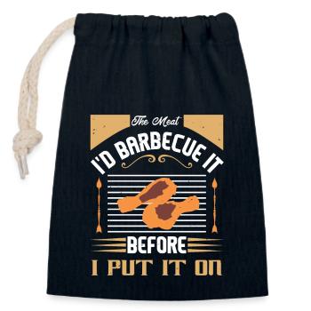 DAS FLEISCH, DAS ICH GRILLEN WÜRDE, BEVOR ICH ES ANZIEHE - Verschließbarer Geschenkbeutel aus Baumwolle (14x20cm) - Navy - Vorne