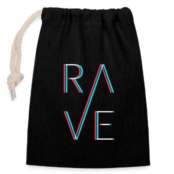 Techno Rave Festival Electro Music Raver - Closable cotton gift bag (14x20cm) - black - Front