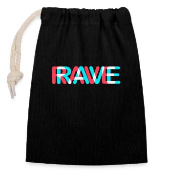 Techno Rave Festival Electro Music Raver - Closable cotton gift bag (14x20cm) - black - Front