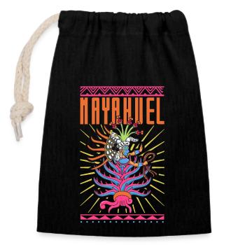 Déesse de la Terre Aztèque - Mayahuel - Sac cadeau en coton avec cordon (14 x 20 cm) - noir - Devant