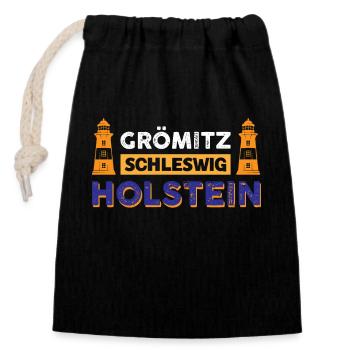 Grömitz Schleswig-holstein - Closable cotton gift bag (14x20cm) - black - Front