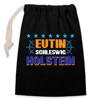 Eutin Schleswig-holstein - Closable cotton gift bag (14x20cm) - black - Front
