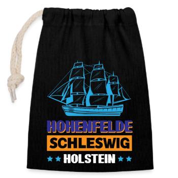 Hohenfelde Schleswig-holstein - Closable cotton gift bag (14x20cm) - black - Front