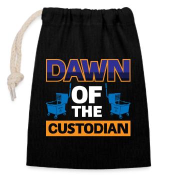 Dawn of the Custodian - Closable cotton gift bag (14x20cm) - black - Front