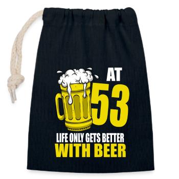 Männer Bier Geburtstag Lustig 53 Jahre alt Bierliebhaber - Verschließbarer Geschenkbeutel aus Baumwolle (14x20cm) - Navy - Vorne