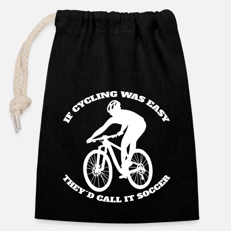 Cyclistes cyclistes Cyclistes Cyclistes - Sac cadeau en coton avec cordon (14 x 20 cm) - noir