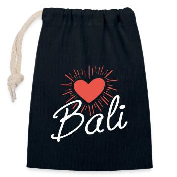 Bali - Sac cadeau en coton avec cordon (14 x 20 cm) - bleu marine - Devant