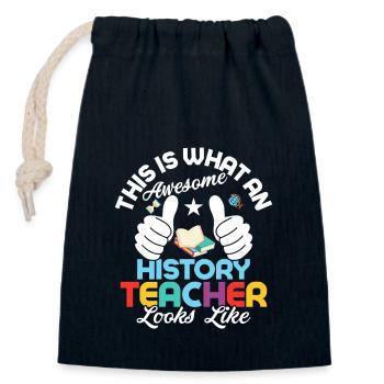 Awesome History Teacher Looks Like Education Prof - Closable cotton gift bag (14x20cm) - navy - Front