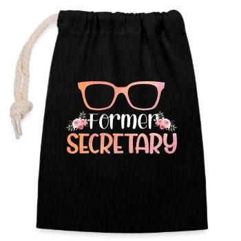 Ancien secrétaire - Sac cadeau en coton avec cordon (14 x 20 cm) - noir - Devant