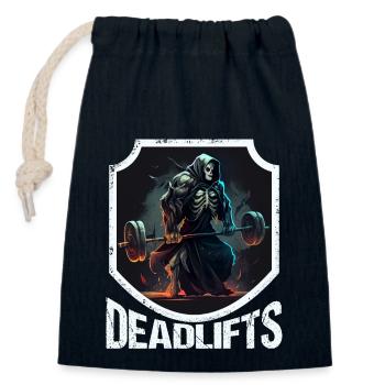 Deadlifts Gym Fitness Lustiges Training - Verschließbarer Geschenkbeutel aus Baumwolle (14x20cm) - Navy - Vorne