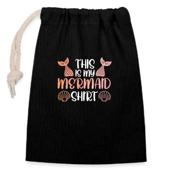 Voici ma chemise de sirène - Sac cadeau en coton avec cordon (14 x 20 cm) - noir - Devant