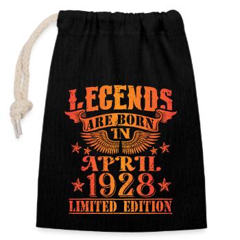 Anniversaire Avril 1928 Edition Limitée Millésime - Sac cadeau en coton avec cordon (14 x 20 cm) - noir - Devant