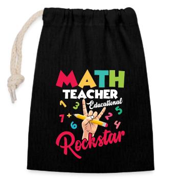 Math Teacher Summer Edition Education School - Sac cadeau en coton avec cordon (14 x 20 cm) - noir - Devant