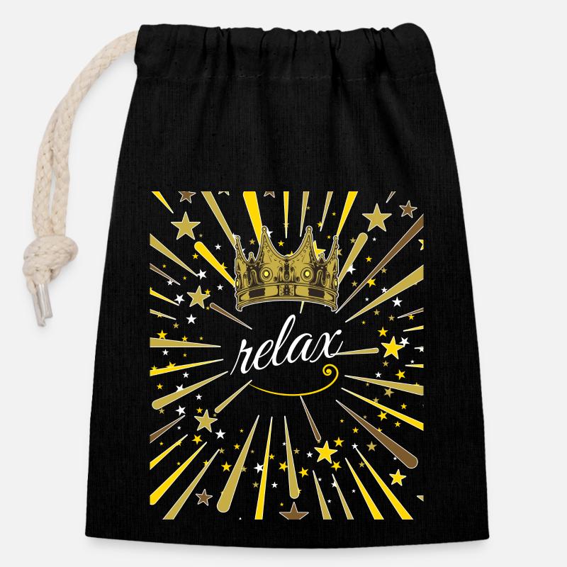 relax 1 - Closable cotton gift bag (14x20cm) - black