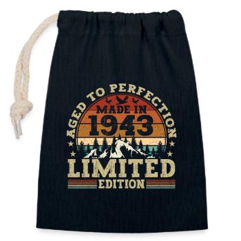 Birth Of Legends 1943 Birthday Gift - Closable cotton gift bag (14x20cm) - navy - Front