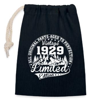 Vintage 1929 Limited Edition - Closable cotton gift bag (14x20cm) - navy - Front