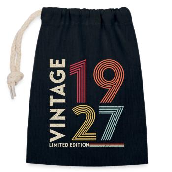 Limitierte Auflage Jahrgang 1927 - Verschließbarer Geschenkbeutel aus Baumwolle (14x20cm) - Navy - Vorne