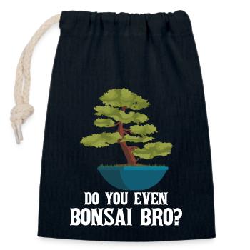 Bonsai Baum - Verschließbarer Geschenkbeutel aus Baumwolle (14x20cm) - Navy - Vorne