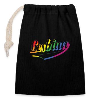 Lesbian LGBT homosexuell Pride Proud - Verschließbarer Geschenkbeutel aus Baumwolle (14x20cm) - Schwarz - Vorne
