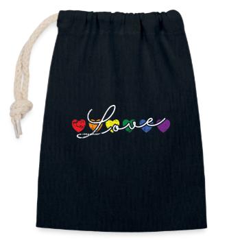 Love colorful LGBT rainbow tolerance - Closable cotton gift bag (14x20cm) - navy - Front