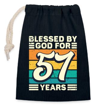 57 années de cadeaux d’anniversaire drôle de dicton - Sac cadeau en coton avec cordon (14 x 20 cm) - bleu marine - Devant